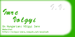 imre volgyi business card